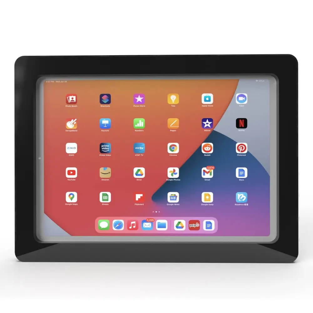 [11551] iPad Air 11 2024 Wall Mount w cable Black Acrylic