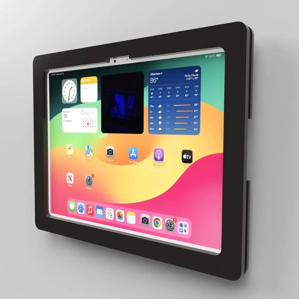 [10849] iPad pro 12.9 2018 acrylic series w wall mount and cable Black Acrylic